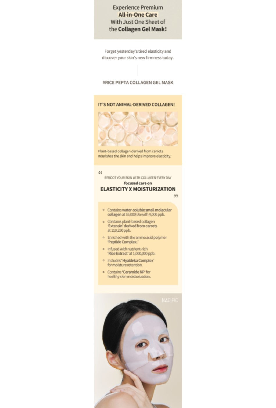 Rice Pepta Collagen Gel Mask